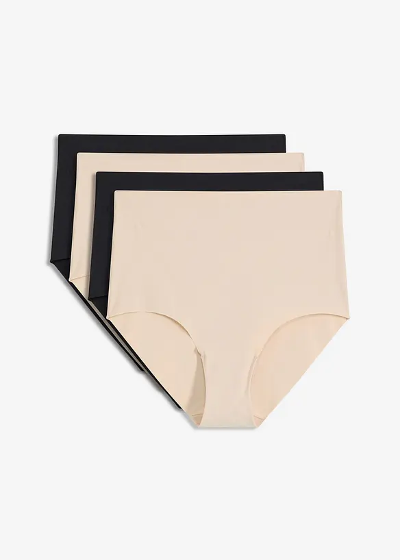 Lot de 4 culottes taille haute en microfibre, bonprix