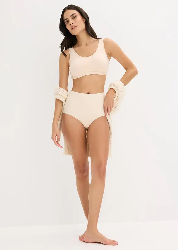 Lot de 4 culottes taille haute en microfibre, bonprix