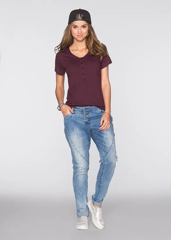 T-shirt en coton et viscose, bonprix