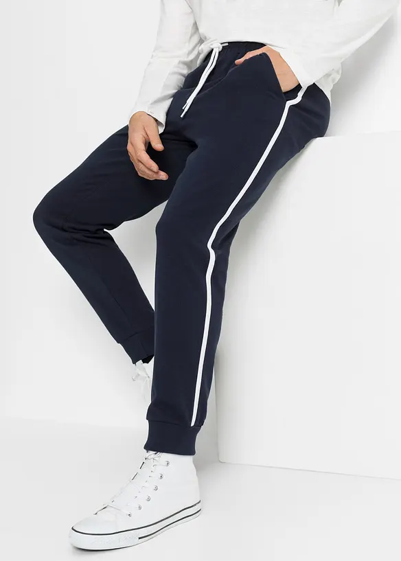 Lot de 2 pantalons de jogging à détails contrastants, bonprix