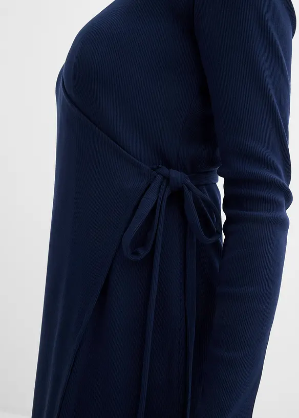 Robe portefeuille de grossesse en coton côtelé, bonprix