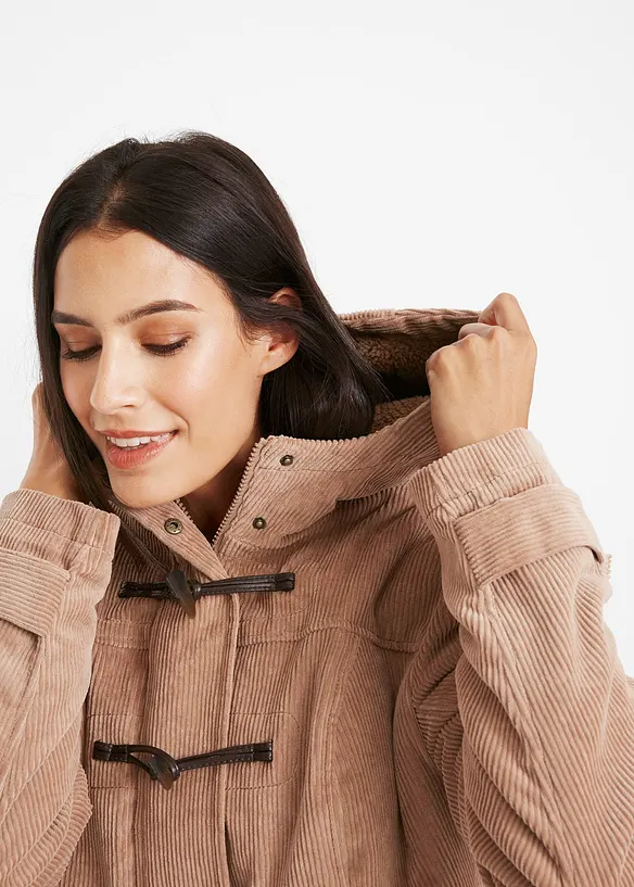 Duffle-coat en velours côtelé doublé, bonprix