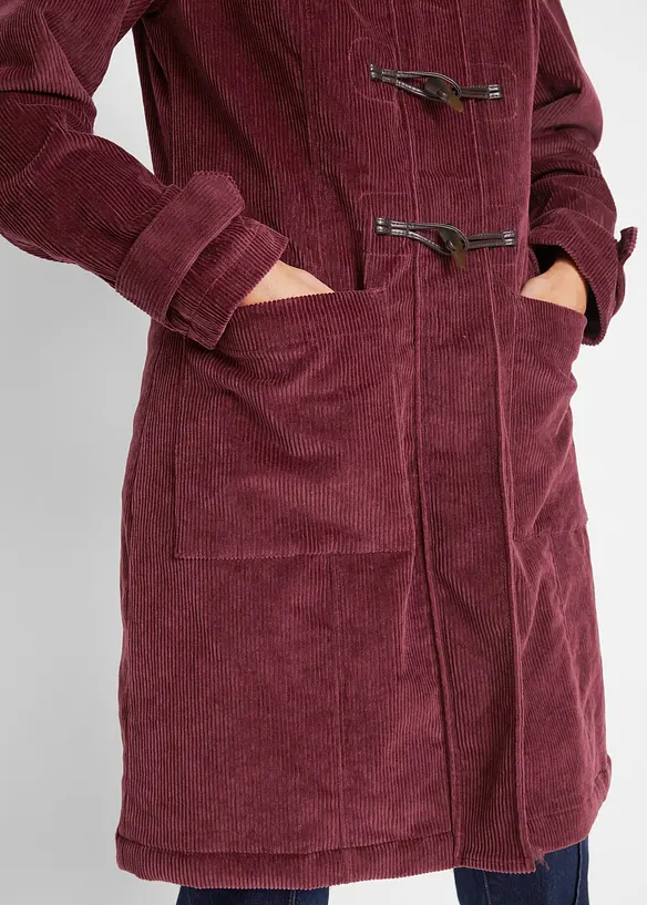 Duffle-coat en velours côtelé doublé, bonprix