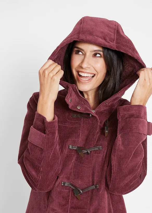 Duffle-coat en velours côtelé doublé, bonprix