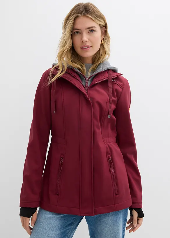 Veste longue en softshell déperlant, style 2 en 1, bonprix