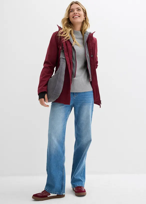 Veste longue en softshell déperlant, style 2 en 1, bonprix