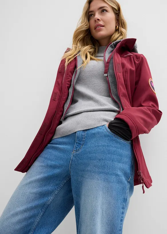 Veste longue en softshell déperlant, style 2 en 1, bonprix