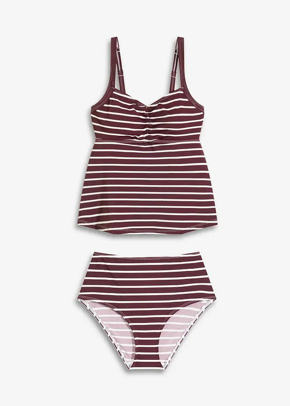 Tankini (ens. 2 pces) avec décolleté froncé, bonprix