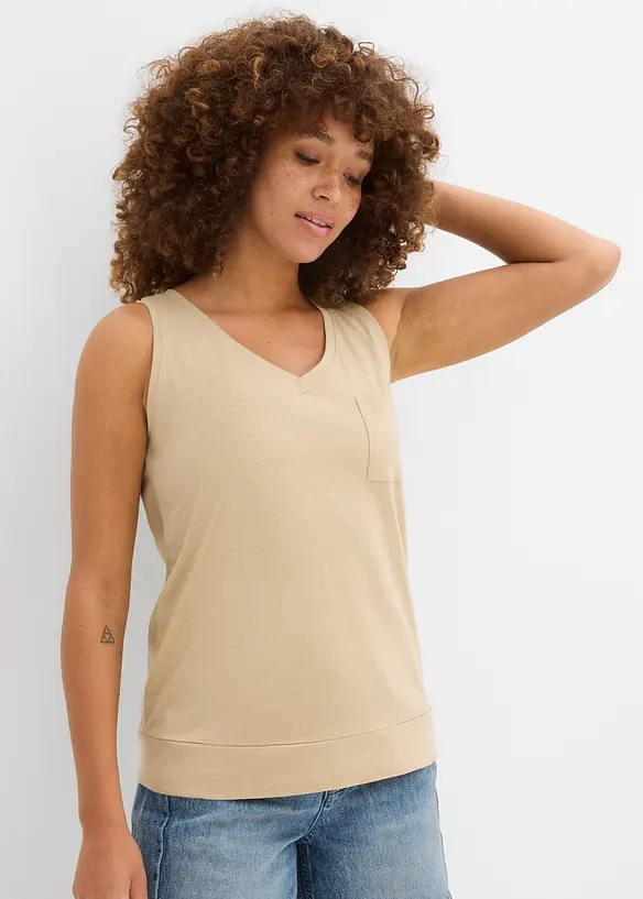 Lot de 2 débardeurs 100% coton, bonprix