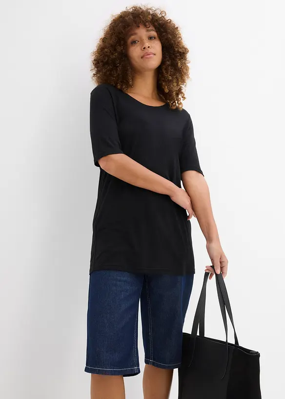 T-shirt long en viscose douce, bonprix