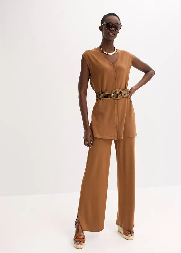 Gilet long en fine maille, bonprix