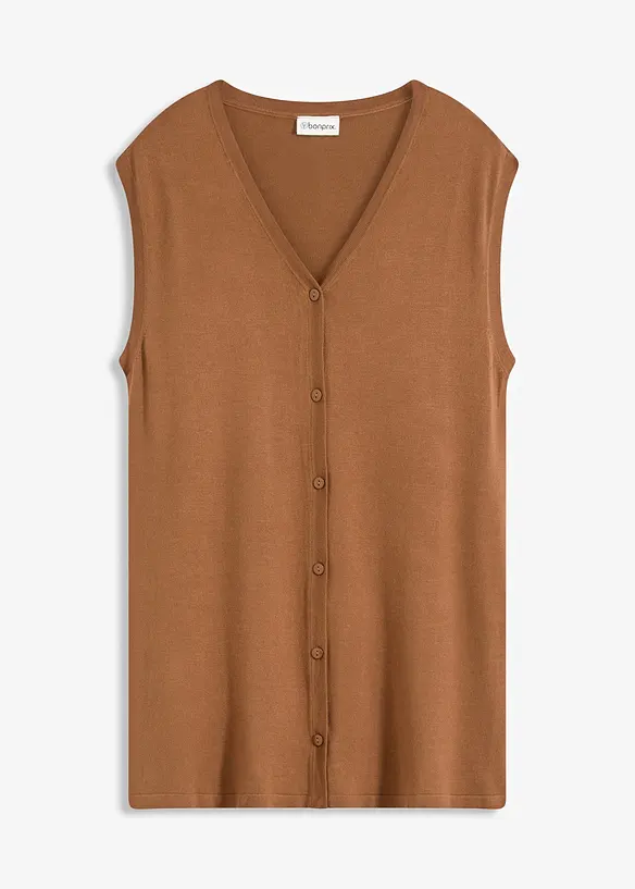 Gilet long en fine maille, bonprix