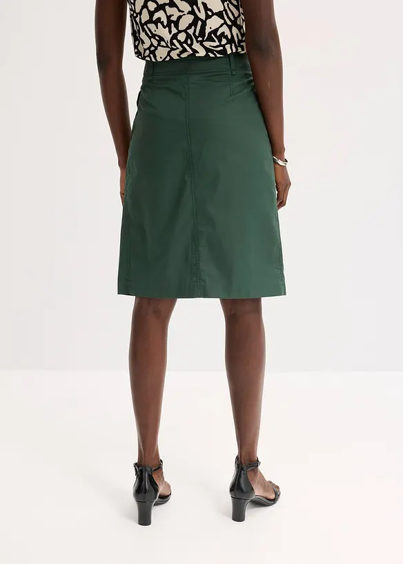 Jupe midi en popeline de coton, bonprix