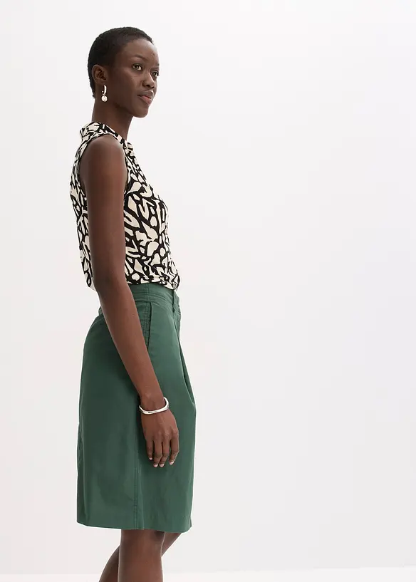 Jupe midi en popeline de coton, bonprix