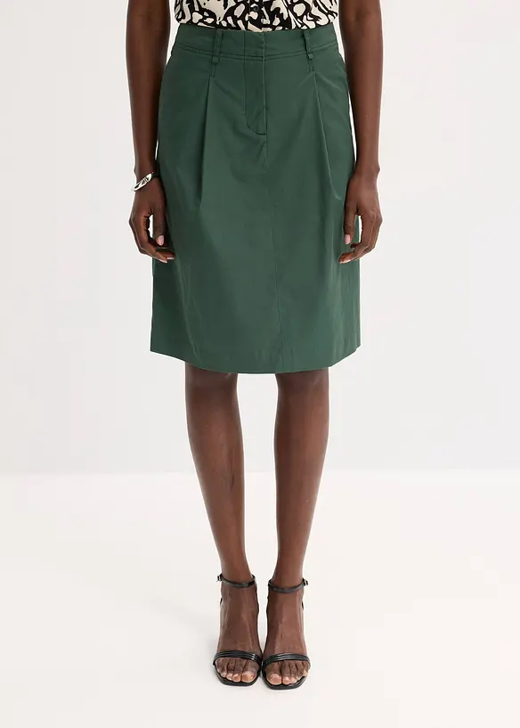 Jupe midi en popeline de coton, bonprix