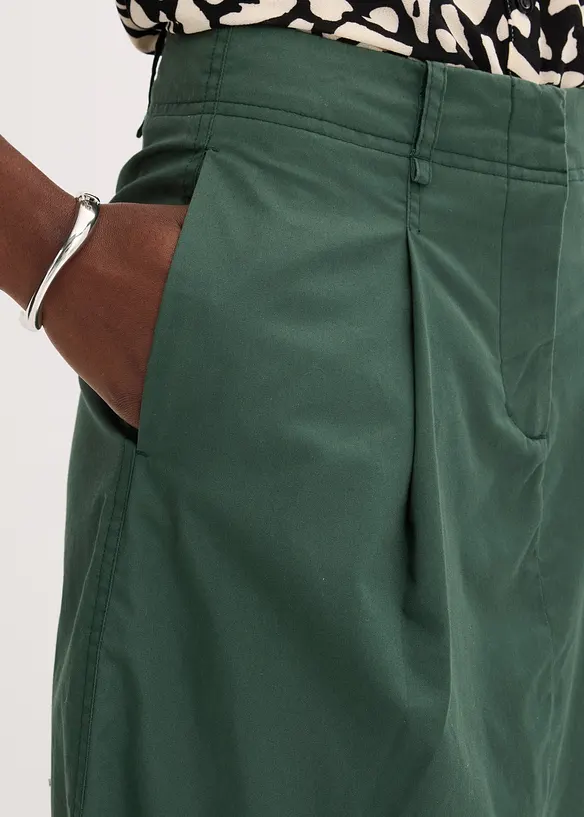 Jupe midi en popeline de coton, bonprix