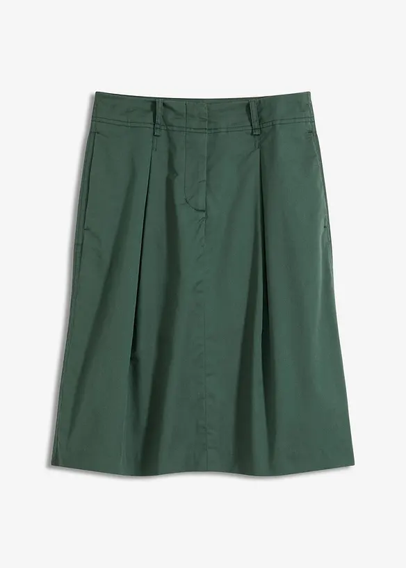 Jupe midi en popeline de coton, bonprix