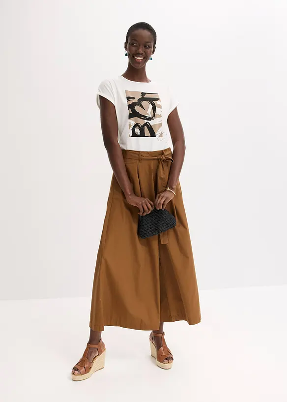 T-shirt en viscose m&eacute;lang&eacute;e &agrave; strass, bonprix