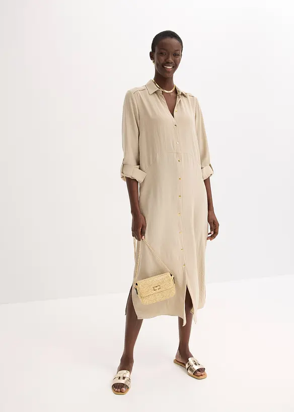 Robe-chemise avec dentelle, bonprix