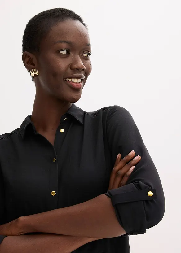 Robe-chemise avec dentelle, bonprix