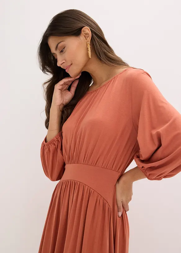 Robe en jersey avec fronces, bonprix