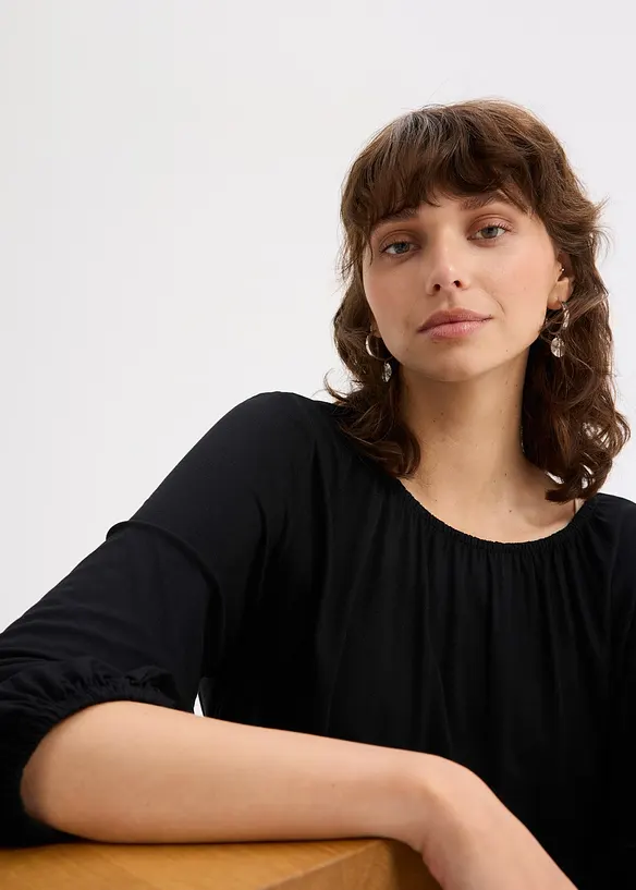 Robe en jersey avec fronces, bonprix