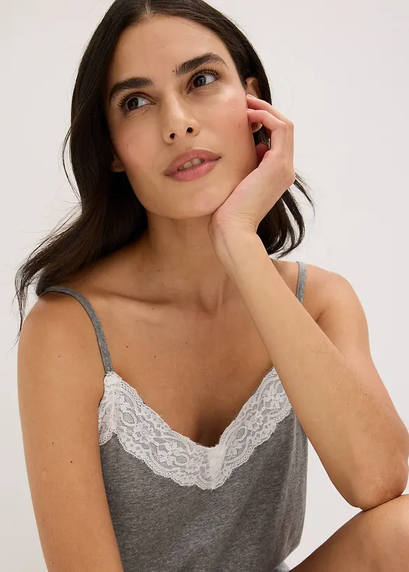 Pyjashort avec bordure dentelle, bonprix