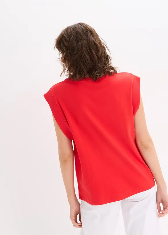 Top avec mancherons en bord-côte, bonprix