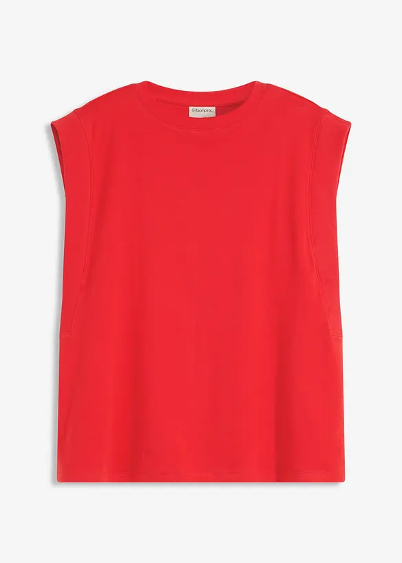 Top avec mancherons en bord-côte, bonprix