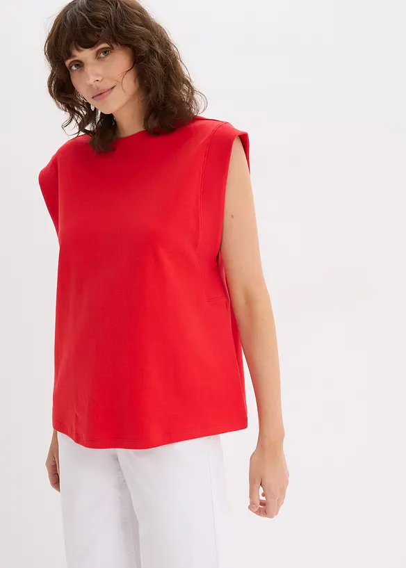 Top avec mancherons en bord-côte, bonprix