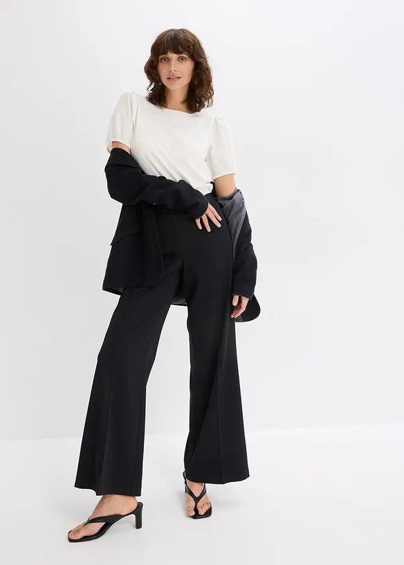 T-shirt en jersey avec manches bouffantes en popeline de coton, bonprix