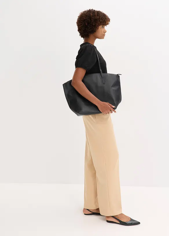 T-shirt en jersey avec manches bouffantes en popeline de coton, bonprix