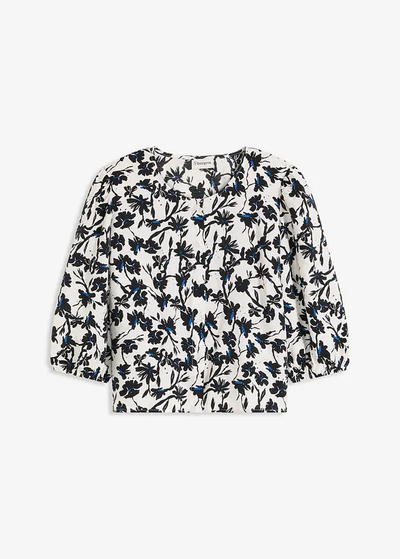 Chemisier manches courtes en tissu texturé, bonprix