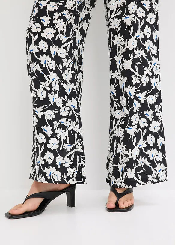 Pantalon palazzo en tissu texturé, bonprix