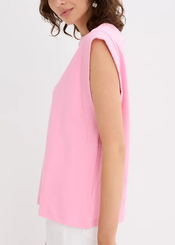 Top avec mancherons en bord-côte, bonprix