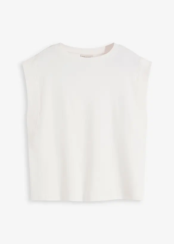 Top avec mancherons en bord-côte, bonprix