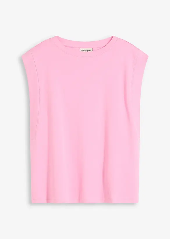 Top avec mancherons en bord-côte, bonprix