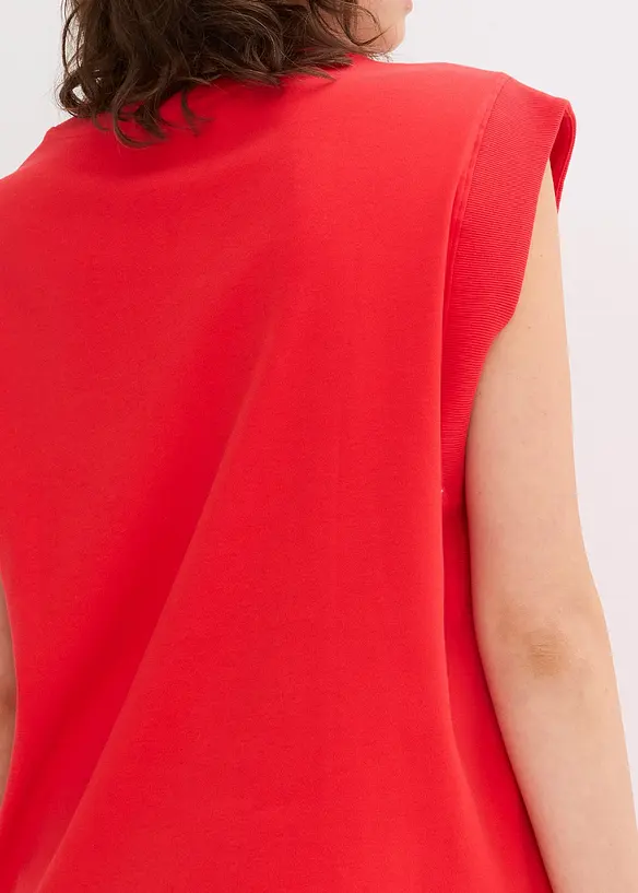 Top avec mancherons en bord-côte, bonprix