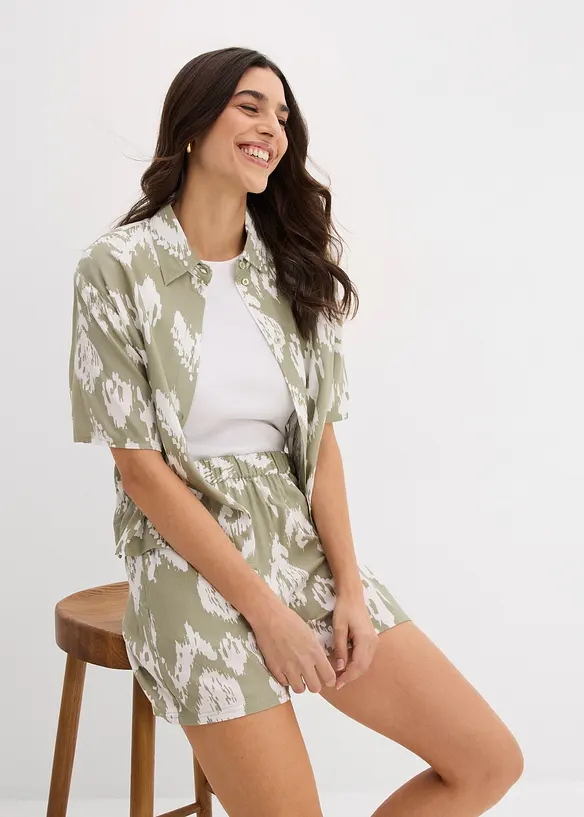 Short à taille élastiquée en viscose, bonprix