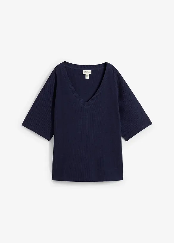 T-shirt gaufré 100% coton, bonprix