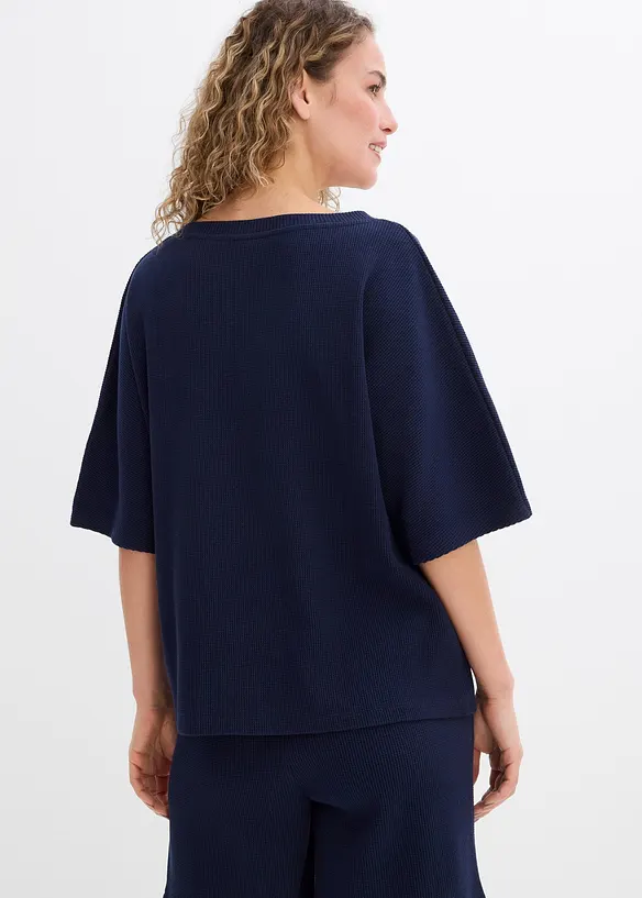 T-shirt gaufré 100% coton, bonprix