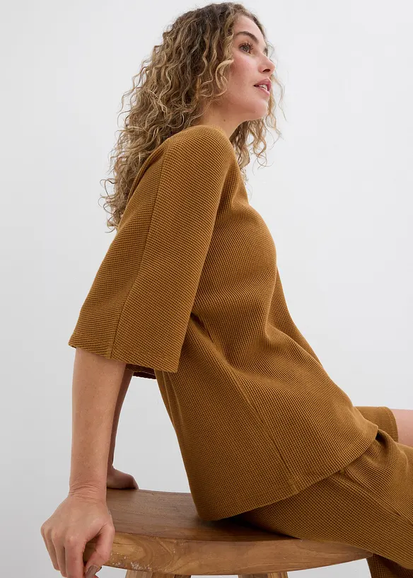 T-shirt gaufré 100% coton, bonprix