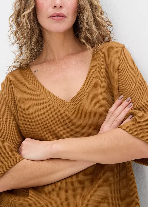 T-shirt gaufré 100% coton, bonprix