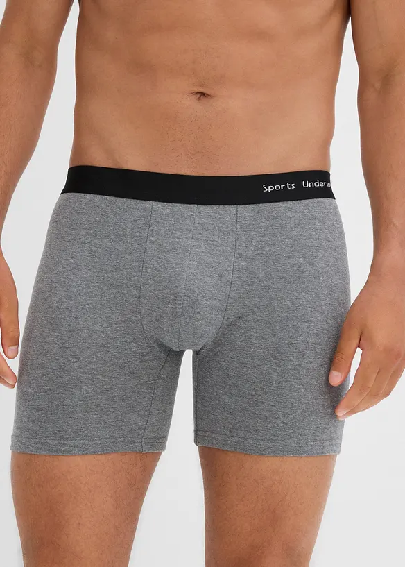 Lot de 3 boxers mi-longs coton, bonprix