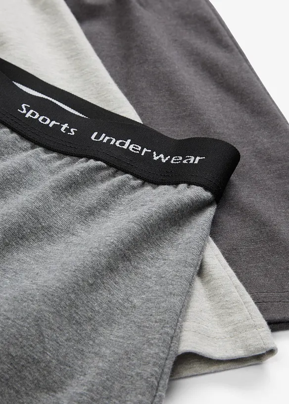 Lot de 3 boxers mi-longs coton, bonprix