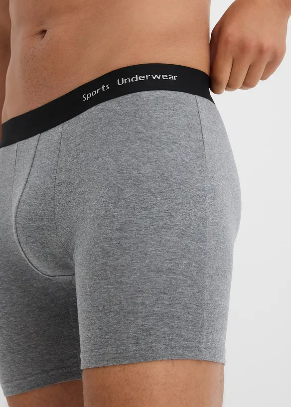 Lot de 3 boxers mi-longs coton, bonprix