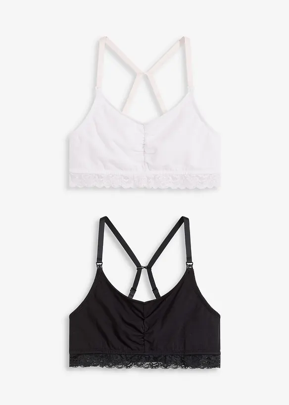Lot de 2 soutiens-gorge d’allaitement coton, sans armatures, bonprix