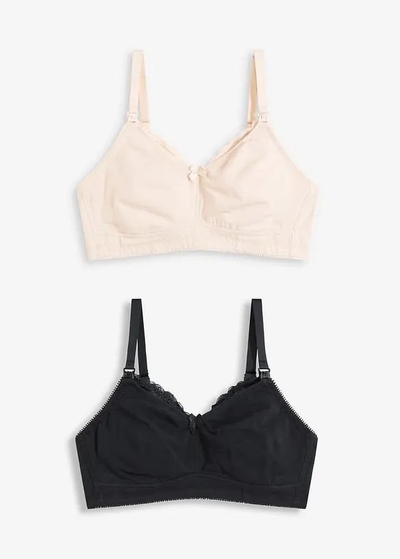 Lot de 2 soutiens-gorge d’allaitement coton, sans armatures, bonprix