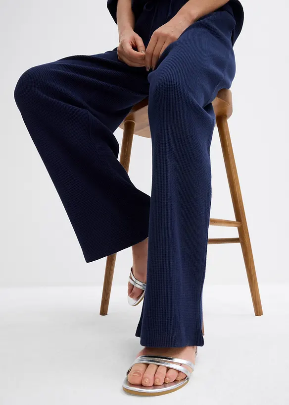 Pantalon 100% coton textur&eacute;, bonprix