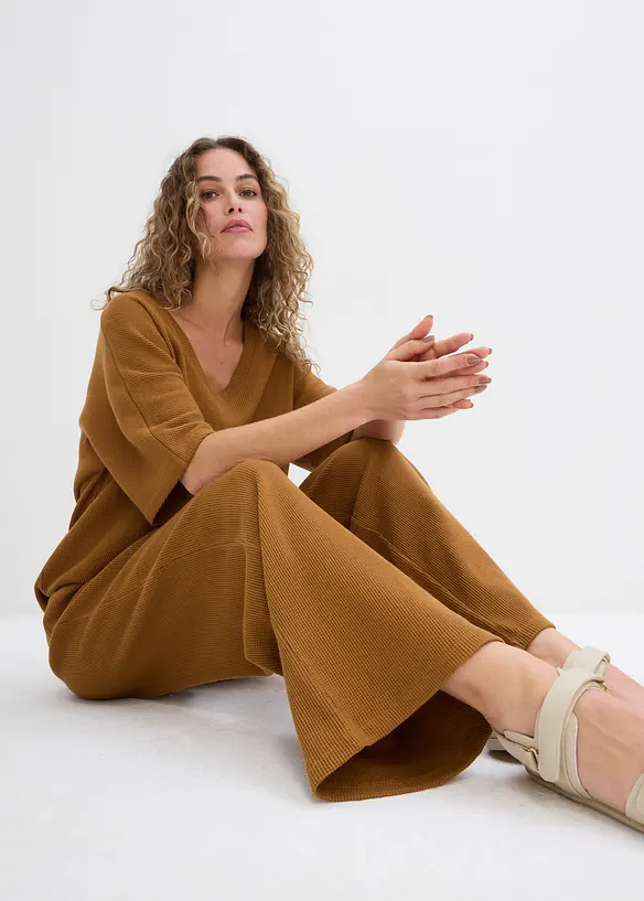 Pantalon 100% coton texturé, bonprix